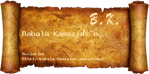 Babala Kasszián névjegykártya